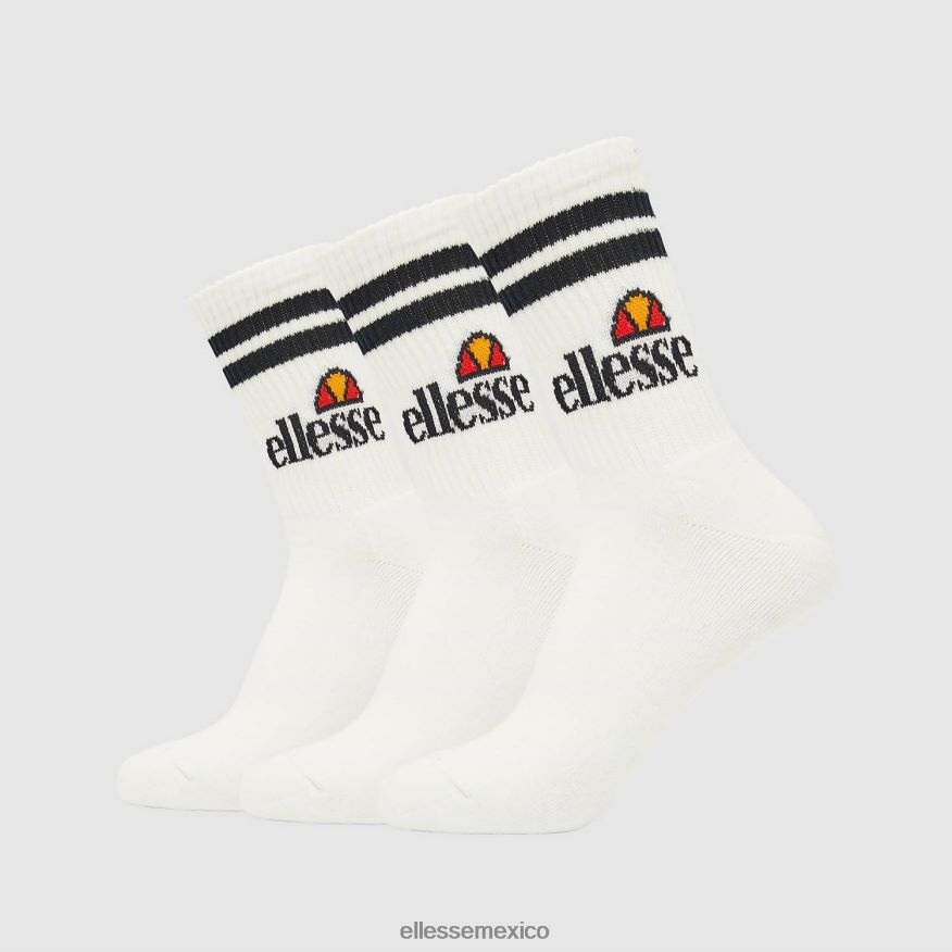 accesorios mx Ellesse elegante paquete de 3 calcetines tipo pulóver blanco 84X86H489