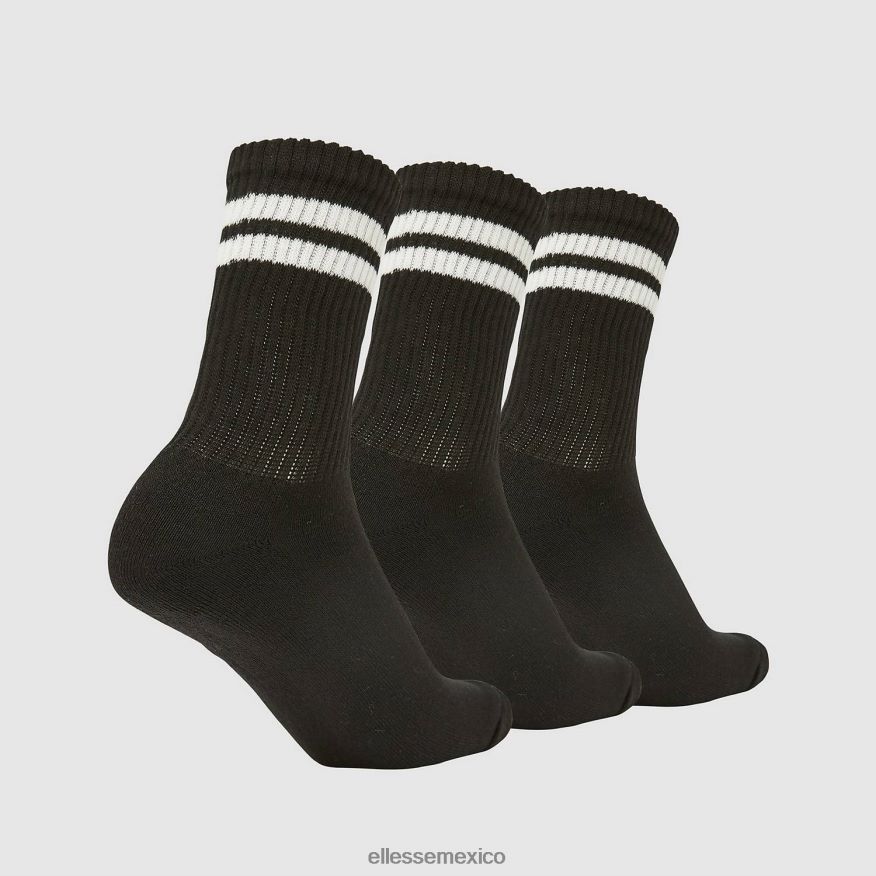 accesorios mx Ellesse elegante paquete de 3 calcetines tipo pulóver negro 84X86H488