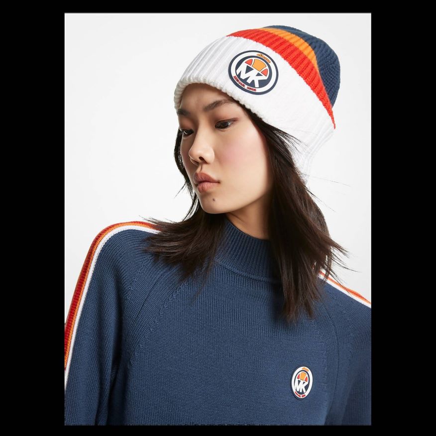 accesorios mx Ellesse elegante gorro de canalé grueso mk azul 84X86H260
