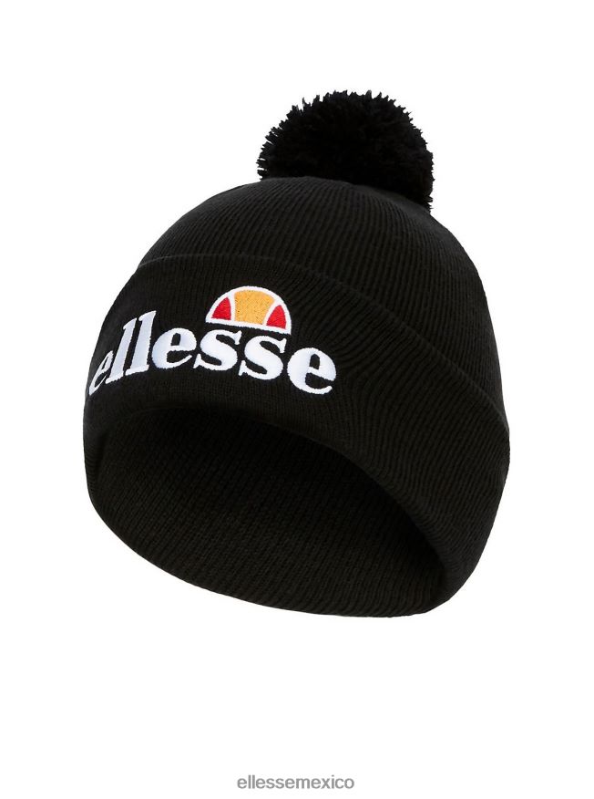 accesorios mx Ellesse elegante gorro velly con pompón negro morado oscuro 84X86H522