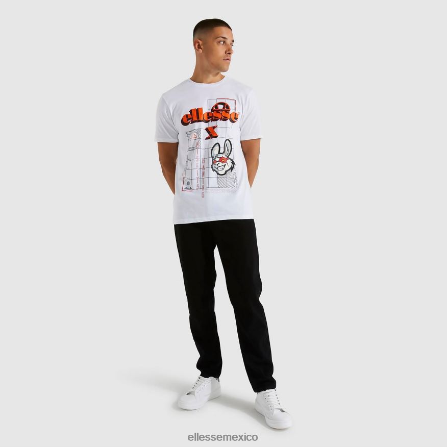ropa mx Ellesse hombres camiseta cibernética inadaptados blanco 84X86H480