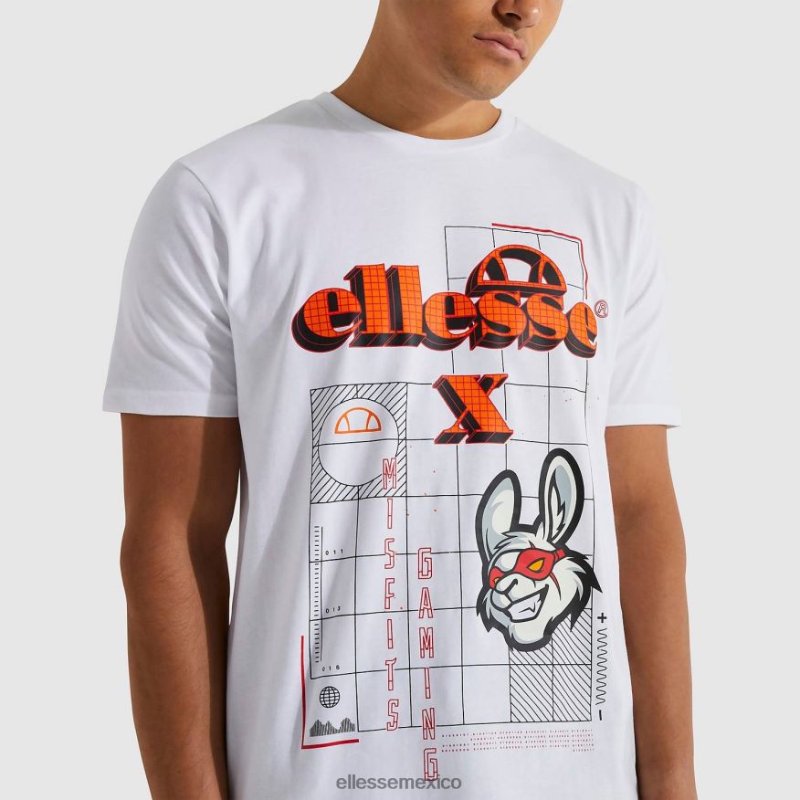 ropa mx Ellesse hombres camiseta cibernética inadaptados blanco 84X86H480
