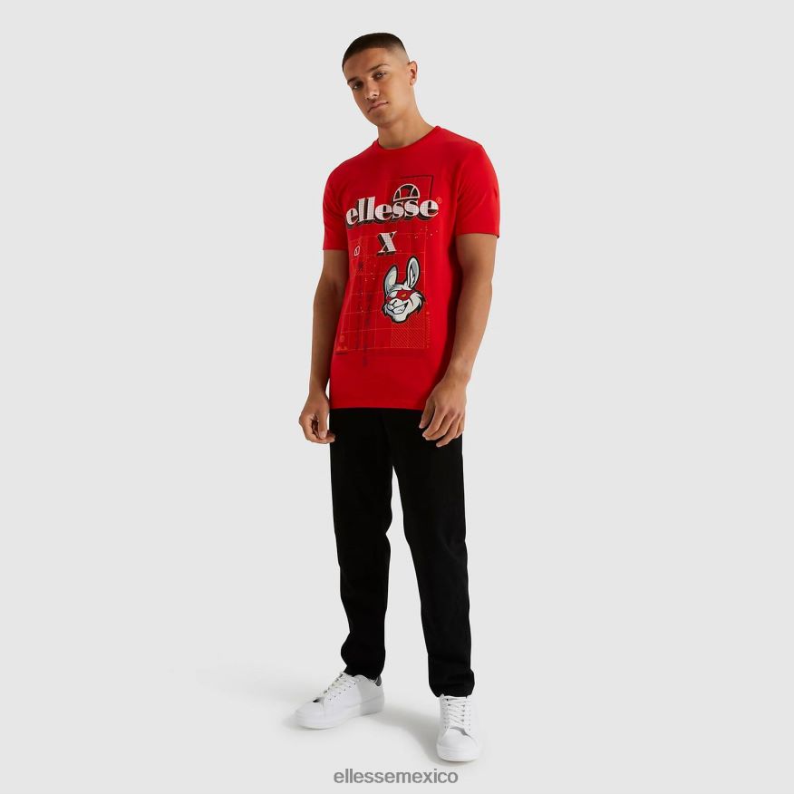 ropa mx Ellesse hombres camiseta cibernética inadaptados rojo 84X86H484