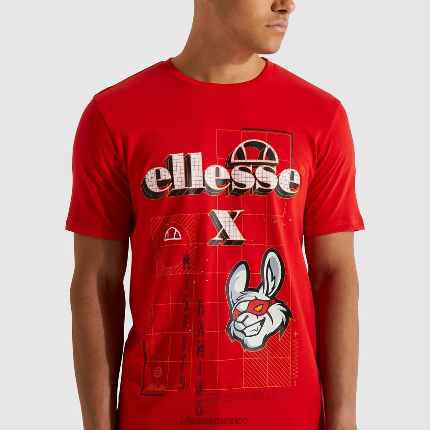 ropa mx Ellesse hombres camiseta cibernética inadaptados rojo 84X86H484