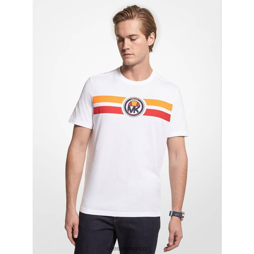 ropa mx Ellesse hombres camiseta mk de algodón a rayas logo 84X86H393