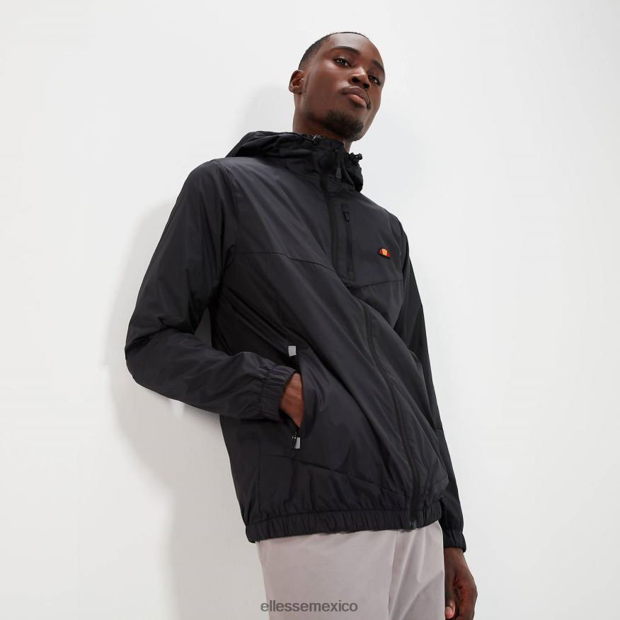 ropa mx Ellesse hombres chaqueta con cremallera completa fracción 2 negro 84X86H275