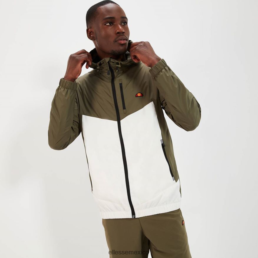 ropa mx Ellesse hombres chaqueta con cremallera completa fracción 2 verde caqui 84X86H276