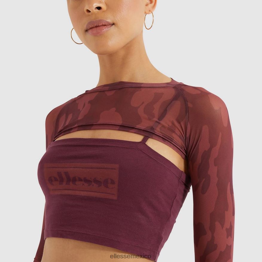 ropa mx Ellesse mujer camiseta corta darol morado oscuro 84X86H203