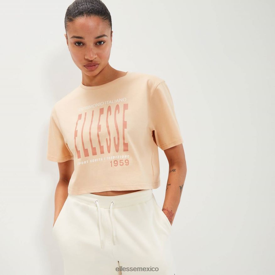 ropa mx Ellesse mujer camiseta corta volia marrón claro 84X86H88