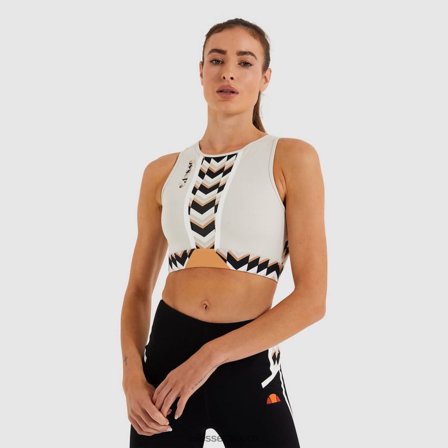 ropa mx Ellesse mujer chaleco corto chisporroteante gris claro 84X86H226