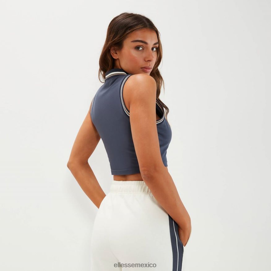 ropa mx Ellesse mujer chaleco corto villati azul oscuro 84X86H51