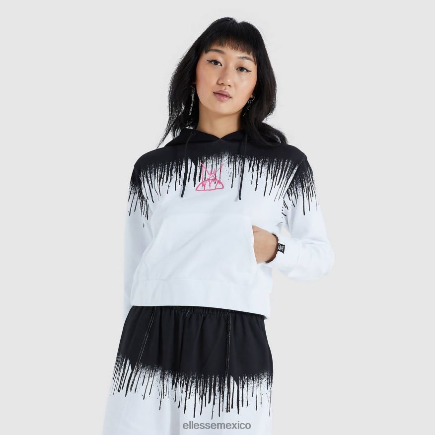 ropa mx Ellesse mujer sudadera con capucha raca corta negro 84X86H177