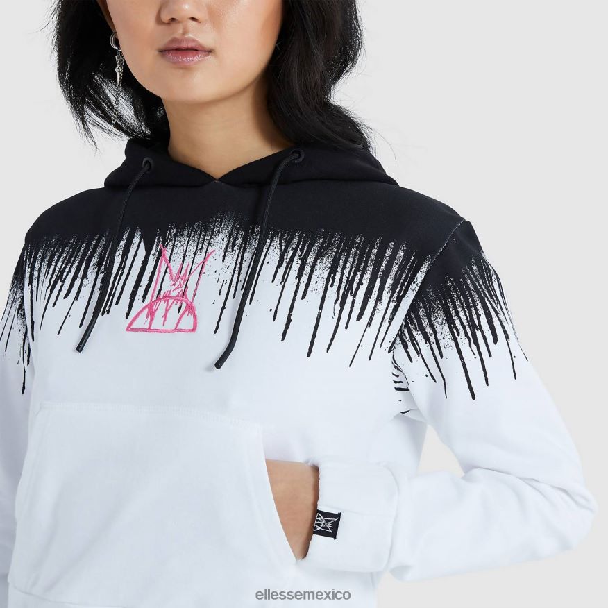 ropa mx Ellesse mujer sudadera con capucha raca corta negro 84X86H177