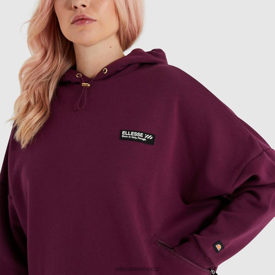 ropa mx Ellesse mujer sudadera con capucha semprevisa morado oscuro 84X86H175