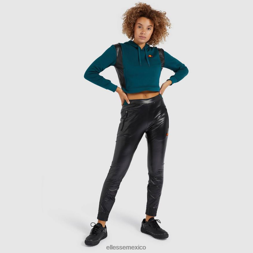 ropa mx Ellesse mujer sudadera corta con capucha fioci verde azulado 84X86H178
