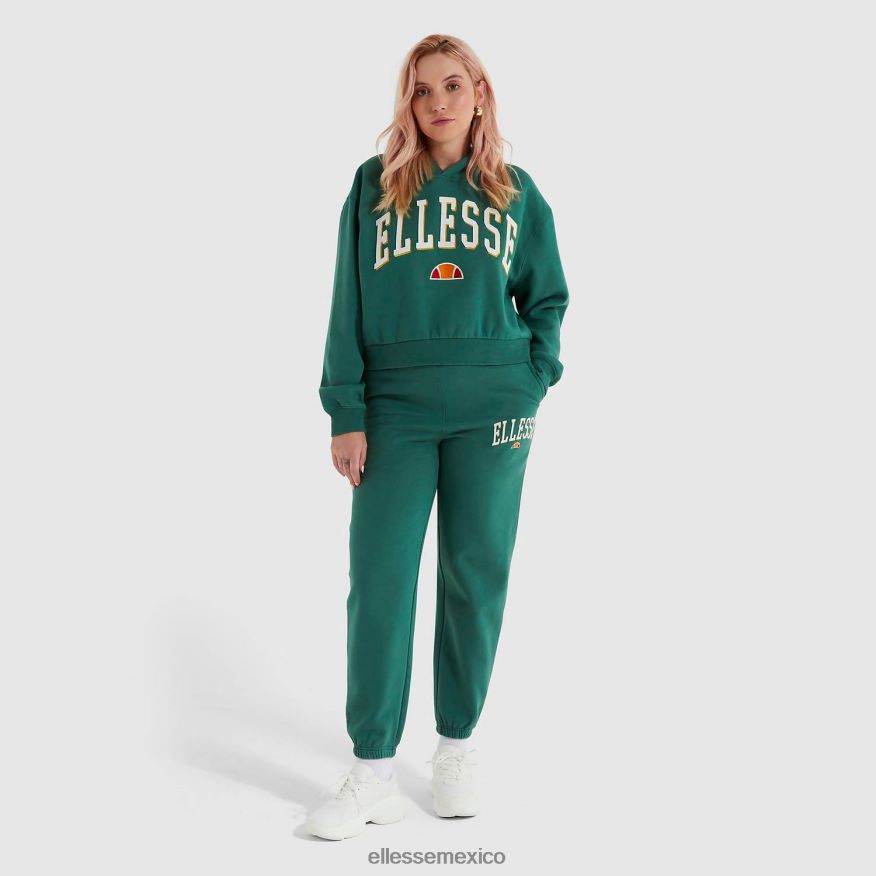 ropa mx Ellesse mujer sudadera corta con capucha ramo verde oscuro 84X86H179