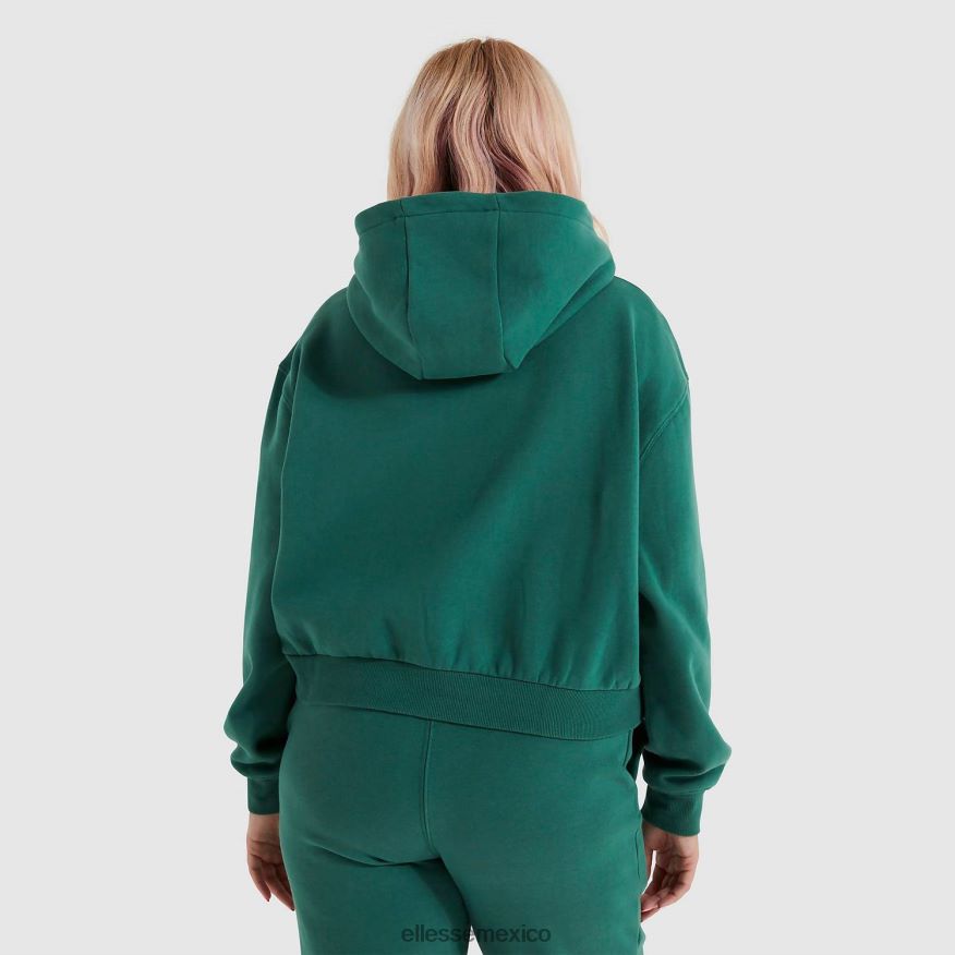 ropa mx Ellesse mujer sudadera corta con capucha ramo verde oscuro 84X86H179