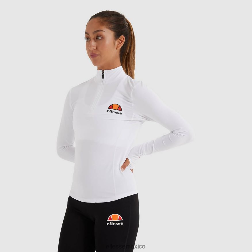 ropa mx Ellesse mujer sofira top con cremallera 1/4 blanco 84X86H95