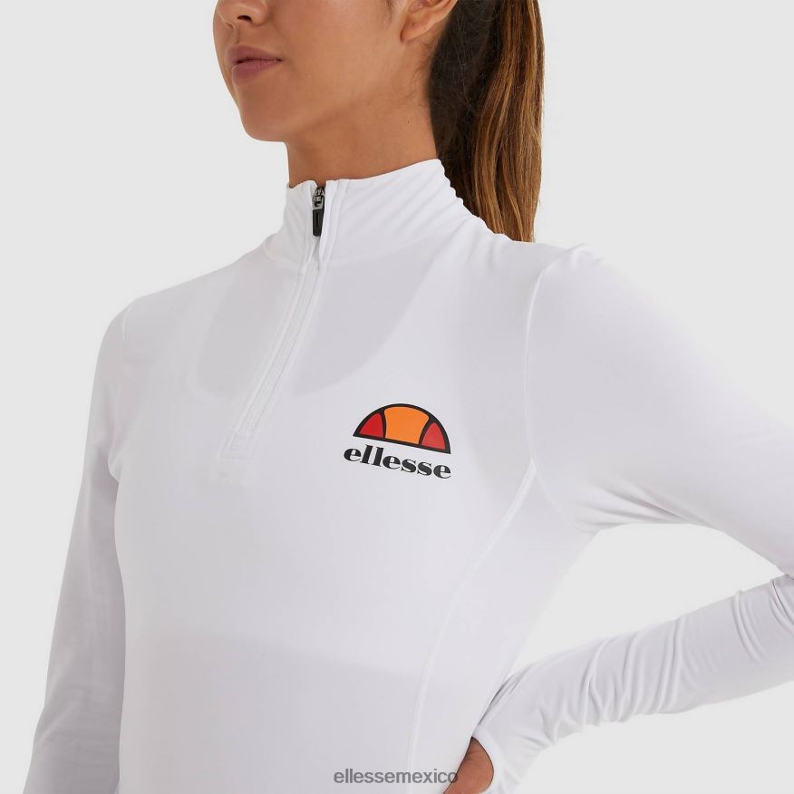 ropa mx Ellesse mujer sofira top con cremallera 1/4 blanco 84X86H95