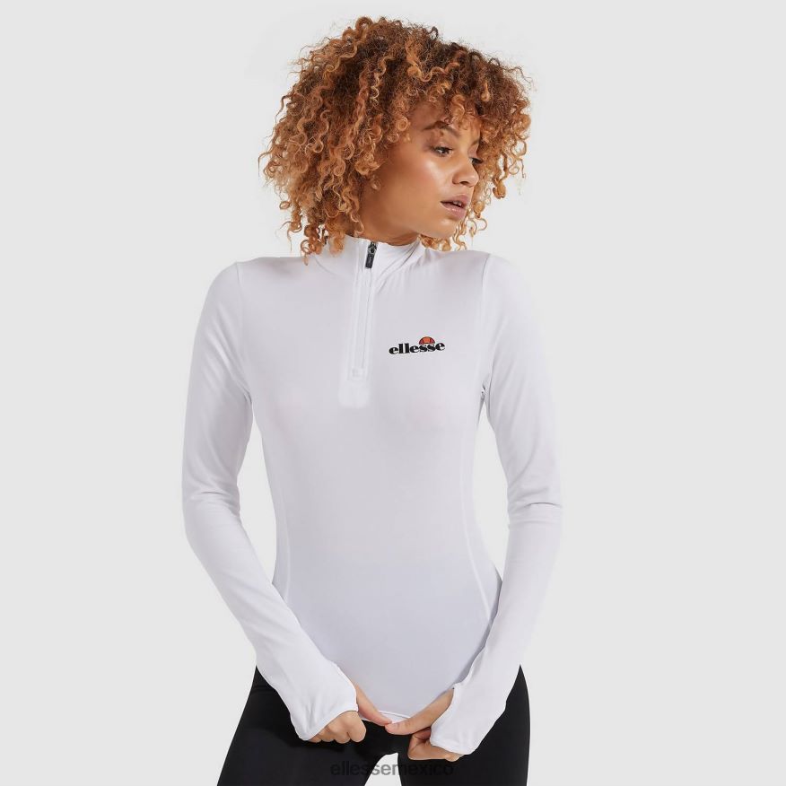 ropa mx Ellesse mujer sofira top con cremallera 1/4 blanco 84X86H95