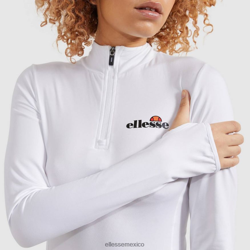 ropa mx Ellesse mujer sofira top con cremallera 1/4 blanco 84X86H95