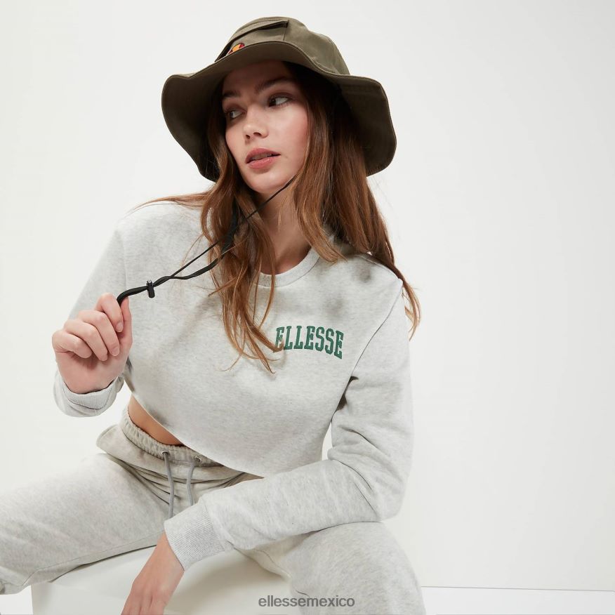 ropa mx Ellesse mujer sudadera corta canleo marga gris claro 84X86H41