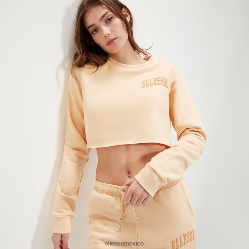 ropa mx Ellesse mujer sudadera corta canleo marrón claro 84X86H40