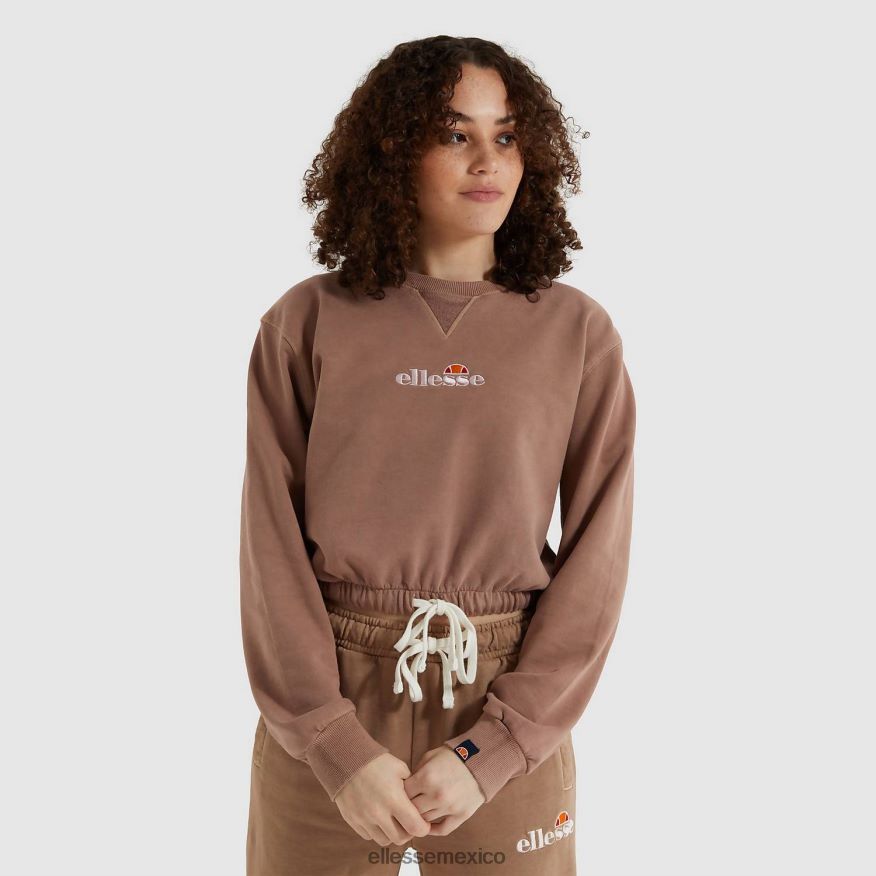 ropa mx Ellesse mujer sudadera corta popsy marrón 84X86H170
