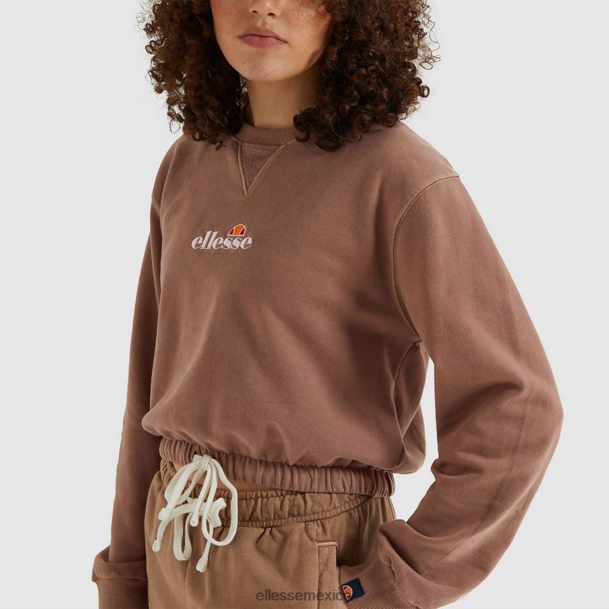 ropa mx Ellesse mujer sudadera corta popsy marrón 84X86H170